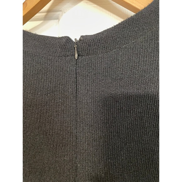 Vintage Connections Polka Dot Bow Pockets Knit Mini Dress Black Long Sleeve M 10 - Picture 5 of 8